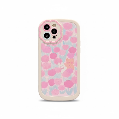 Picture of Applicable for iPhone 12 / 12 Pro female flower silicone protection mobile phone case (Back Case Cover For Smartphone)