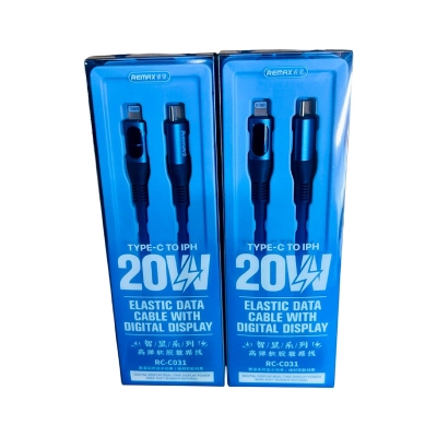 Picture of Remax Type-C to IPH 20W elastic Data Cable With Digital Display RC-C031