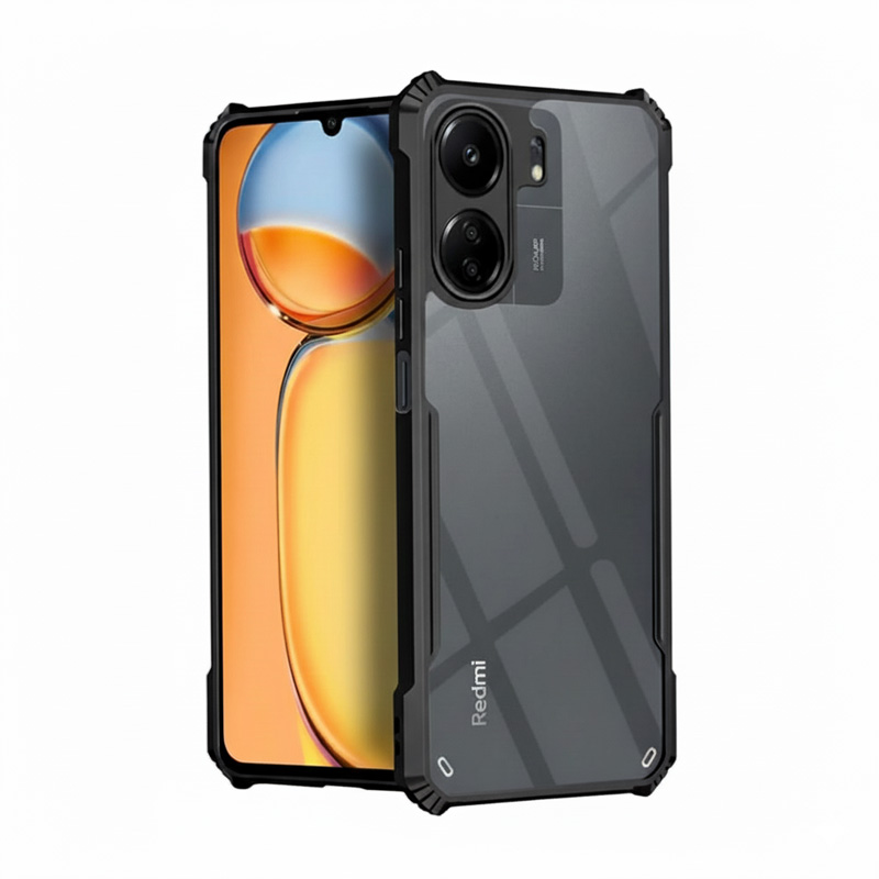 Picture of For Xiaomi Redmi 13C 4g / Poco C65 Edge-Reinforced Shockproof Cushion Back Clear Hybrid Transparent Hard Cover Casing