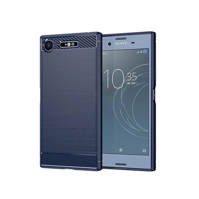 Picture of Sony Xperia XZ1 Carbon Fiber High Quality Soft Mobile Back Cover (Black) for Sony Xperia XZ1