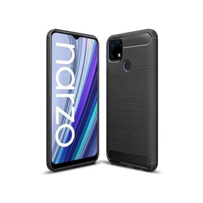 Picture of Realme C 12/ C25/C25s/ narzo20/narzo30A Carbon Fiber High Quality Soft Mobile Back Cover (Black) for Realme C 12/ C25/C25s/ narzo20/narzo30A