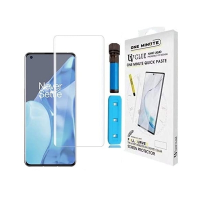 Picture of Realme 12 Pro+ 5G / Realme 12 Pro Plus 5G (A+ GRADE) Premium UV Tempered Glass Screen Protector Curved with Liquid Glue and UV Light -Transparent Clear