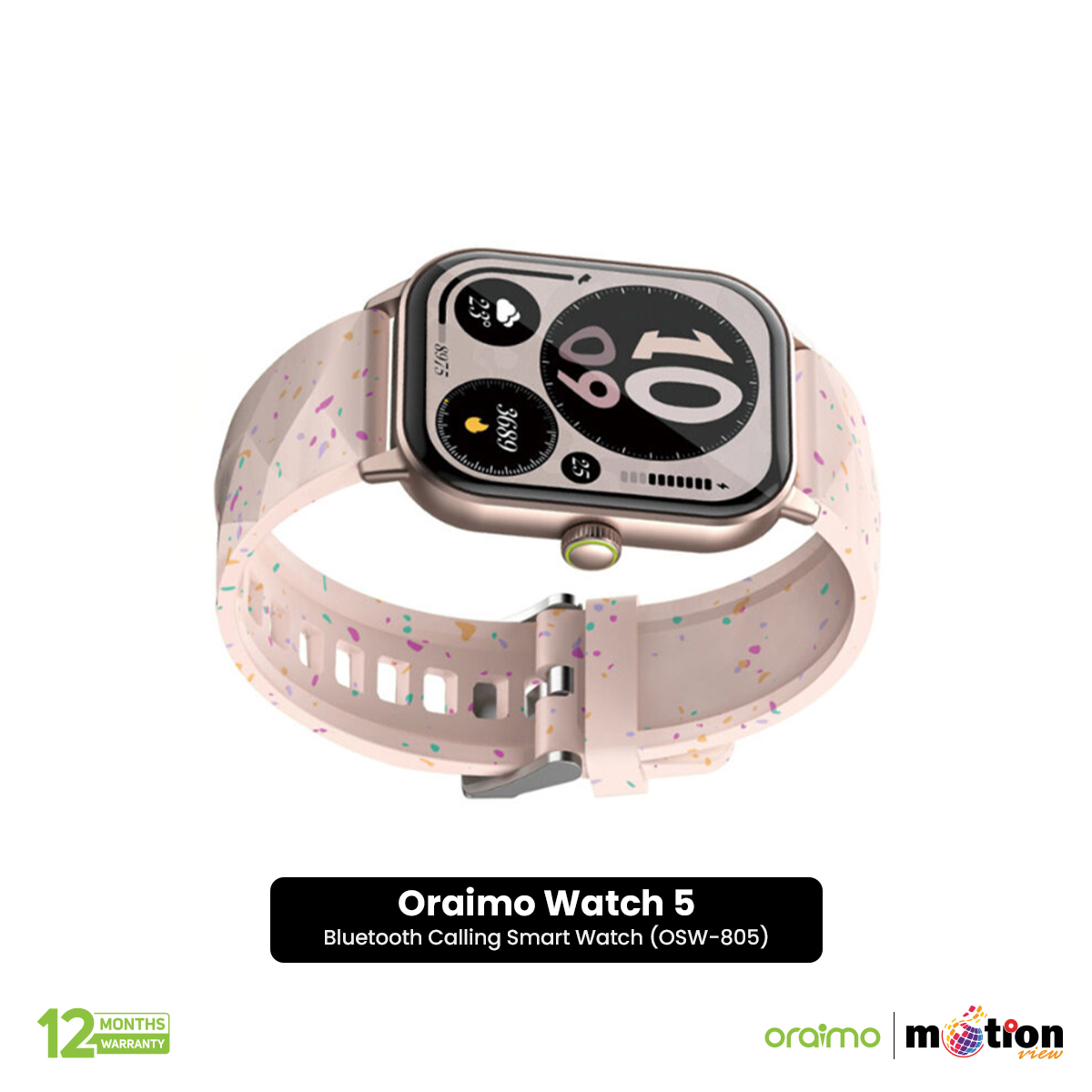 Picture of Oraimo Watch 5 2.01" HD Panda Glass 1ATM With Bluetooth Calling Smart Watch (OSW-805)