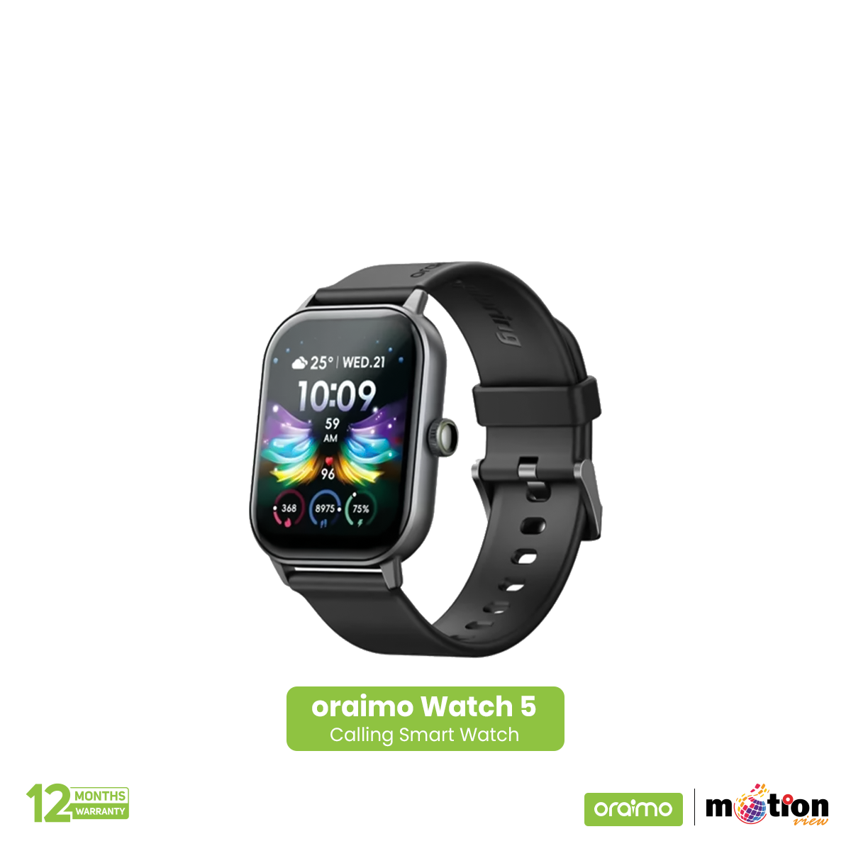 Picture of Oraimo Watch 5 2.01" HD Panda Glass 1ATM With Bluetooth Calling Smart Watch (OSW-805)