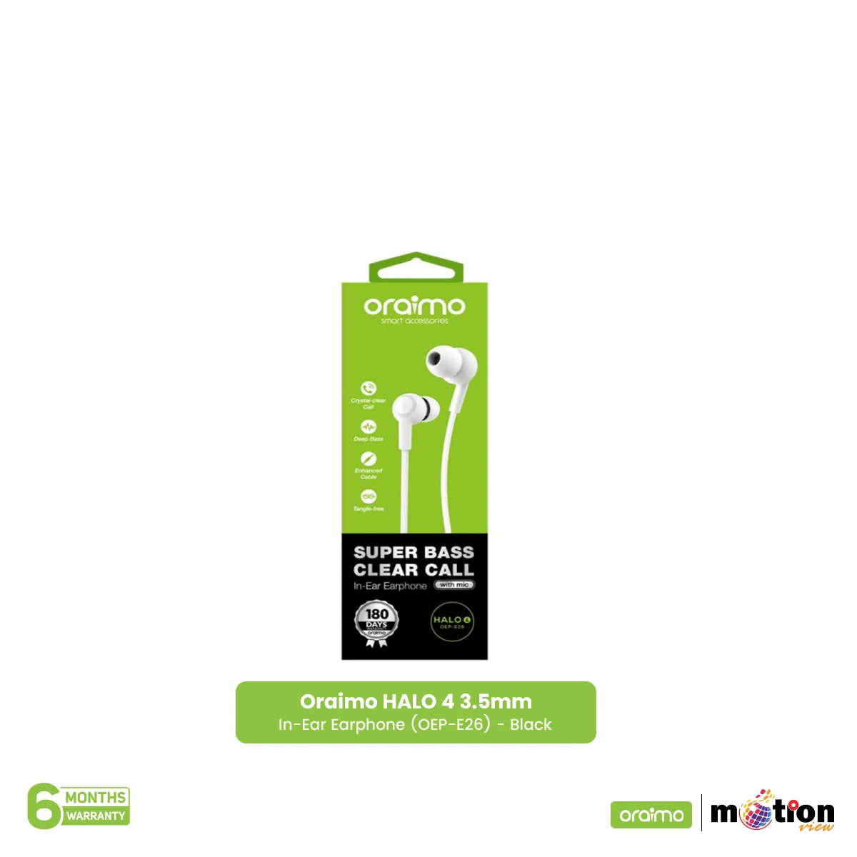 Picture of Oraimo HALO 4 3.5mm In-Ear Earphone (OEP-E26) - Black