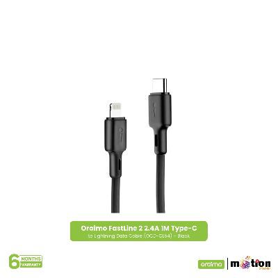 Picture of Oraimo FastLine 2 2.4A 1M Type-C to Lightning Data Cable (OCD-CL54) - Black