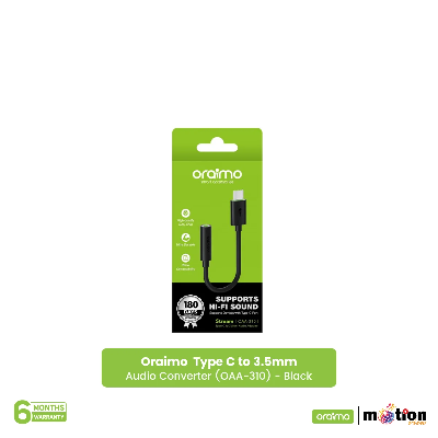 Picture of Oraimo  Type C to 3.5mm Audio Converter (OAA-310) - Black