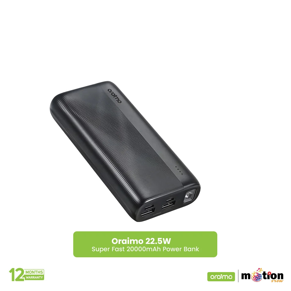 Picture of Oraimo 22.5W Super Fast 20000mAh Power Bank (OPB-7204Q) - Black