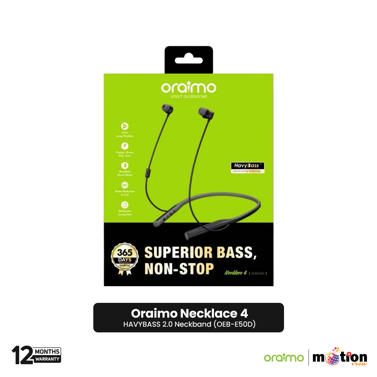 Picture of Oraimo Necklace 4 Superior BASS with HAVYBASS 2.0 Neckband (OEB-E50D)