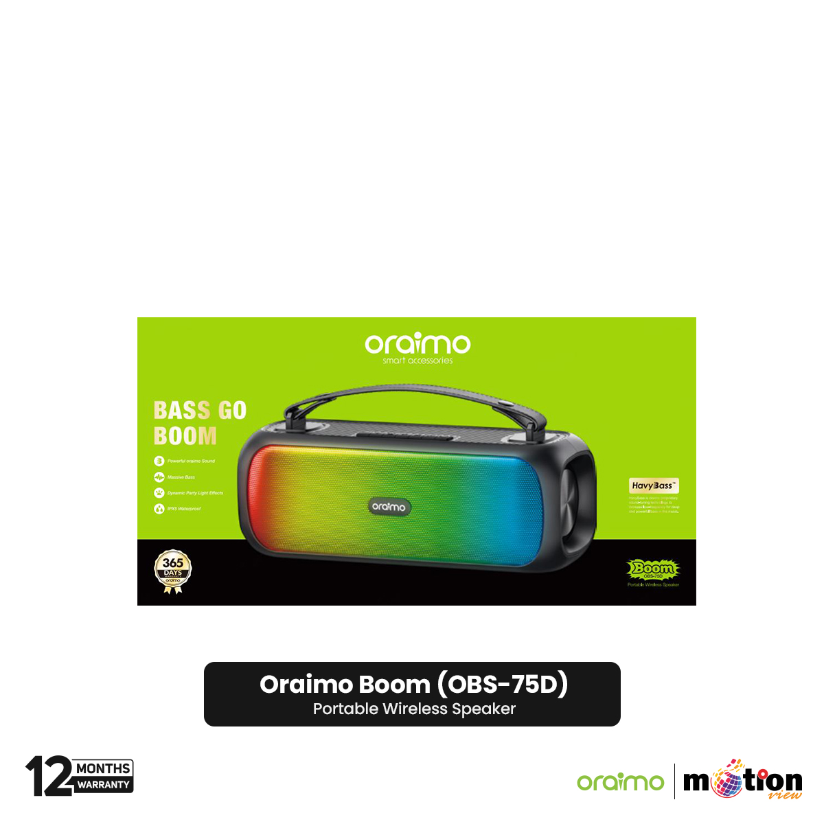 Picture of Oraimo Boom Portable Wireless Speaker (OBS-75D) - Black
