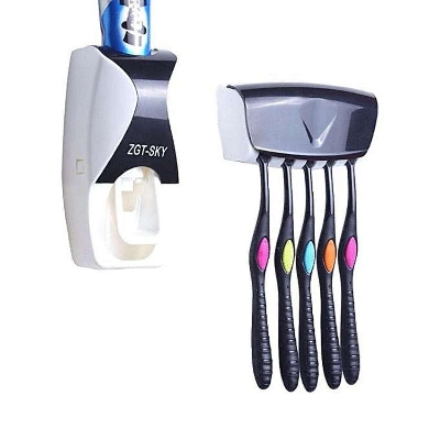 Picture of Automatic Toothpaste Dispenser with Toothbrush Holder - Multicolor
