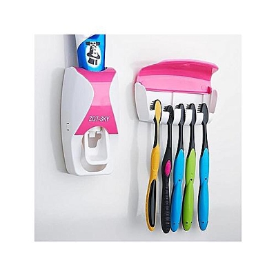 Picture of Automatic Toothpaste Dispenser with Toothbrush Holder - Multicolor