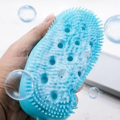 Picture of Foaming Bathroom Soft Silicone Rubbing Massage Bubble Bath Brush