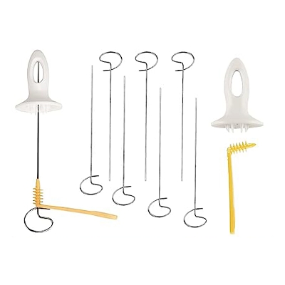 Picture of Spiral Chips Potato Cutter Set Stainless Steel Potato Twister Spiral Chips Potato Spiral Cutter with Handle & Spiral Cutter Sticks Potato Twister for Potato Tower