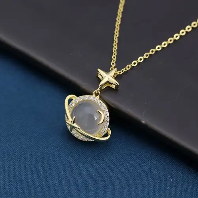 Picture of Star Moon Myth Chalcedony Necklace