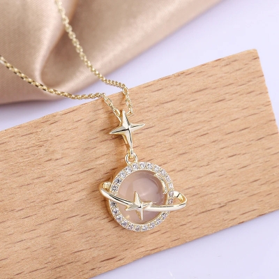 Picture of Star Moon Myth Chalcedony Necklace