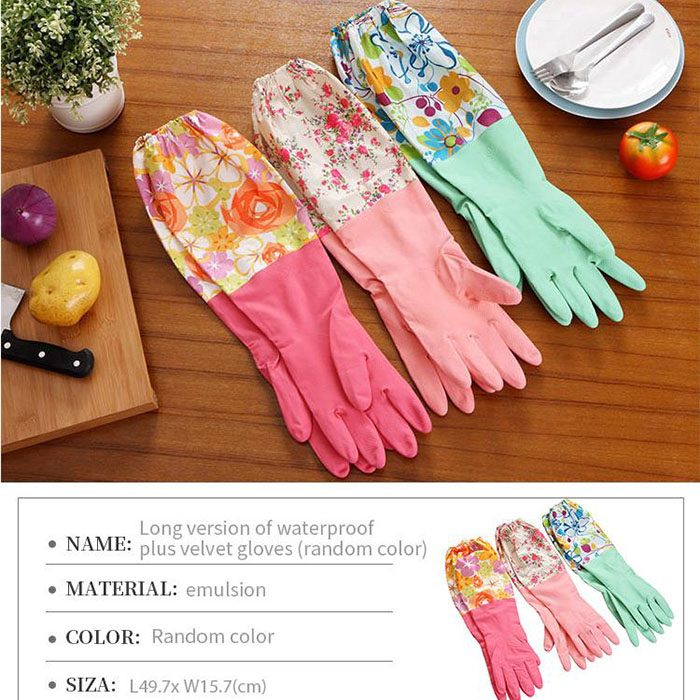 Picture of High Quality Silicone Dish Washing Kitchen Hand Gloves (Multicolor)