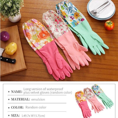 Picture of High Quality Silicone Dish Washing Kitchen Hand Gloves (Multicolor)
