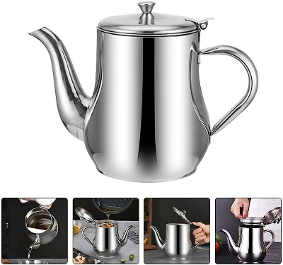 Picture of Stainless Steel Kitchen Oil Filter Pot 32oz