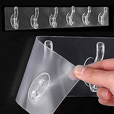 Picture of 10pcs Transparent Strong Self Adhesive Door Wall Hanger