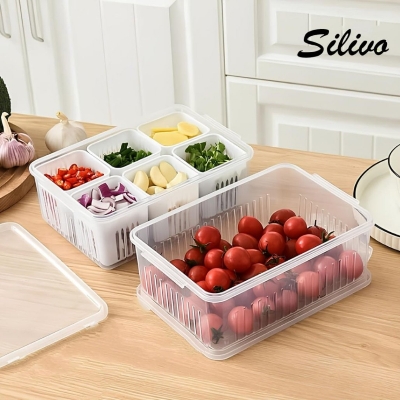 Picture of 6 grid fridge storage box, Refrigerator Storage Box 6 Grids, Freeze storage box
