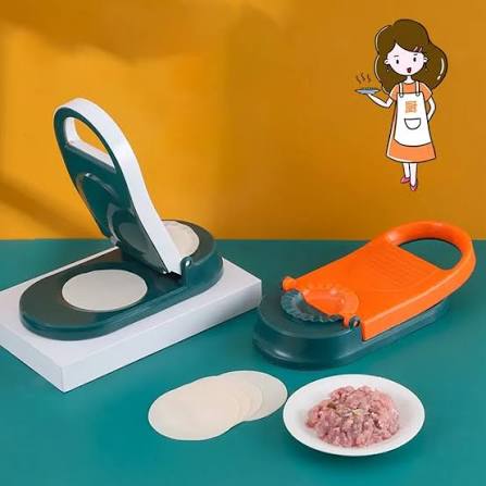 Picture of Premium quality-2in-1 Dumpling Maker Pitha Maker, Manual Dough Presser Dumpling Wrapper Mold Dough Pressing Tool Kitchen Pastry Baking Tools