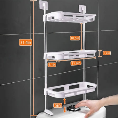 Picture of 3-Tier Multifunctional Kitchen and Bathroom Wall Hanging Storage Rack