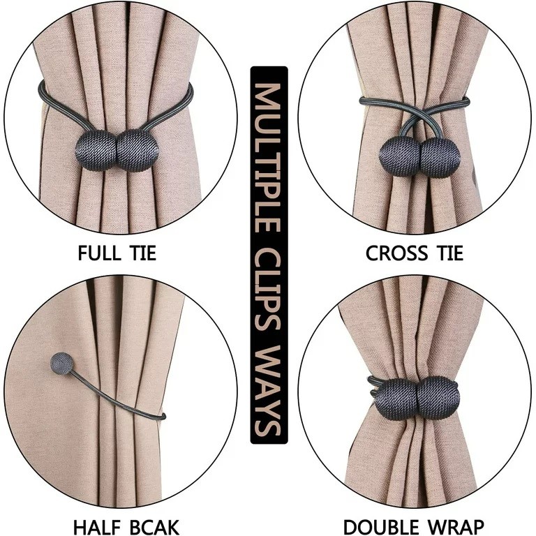 Picture of Magnetic Curtain Buckle, Modern Curtain Holder, Multicolor Decoration, Living Room Accessories - 1 Pair