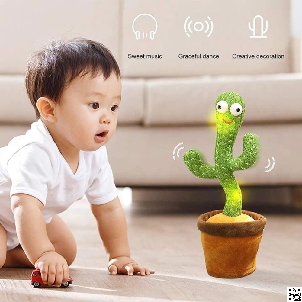 Picture of Rechargeable Dancing Cactus Toy Song Singing, Talking, Record & Repeating What You say Electric Cactus