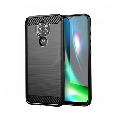Picture of For Motorola Moto G9 Play Silicone Back Cover With Carbon Fiber Texture (Back Case Cover For Smartphone)