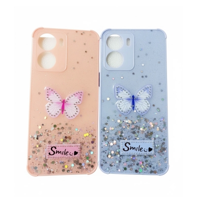 Picture of Ladies Cover For Vivo Y16 With 3D Stone Butterfly & Glitter Case For Vivo Y15S Back Cover - মোবাইল ফোন - Phone