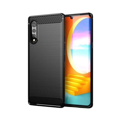 Picture of For Lg Velvet 4G Silicone Back Cover With Carbon Fiber Texture (Back Case Cover For Smartphone)