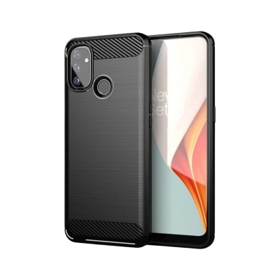 Picture of For OnePlus Nord N100 Silicone Back Cover With Carbon Fiber Texture (Back Case Cover For Smartphone)