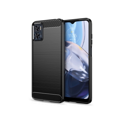 Picture of For Motorola Moto E22, E22i, Carbon Fiber Cases Luxury Stylish Silicone Armor Designed Shockproof Flexible Camera Bumper Protective Phone Back Cover