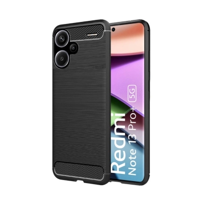 Picture of For Xiaomi Redmi Note 13 Pro+ 5G  Silicone Back Cover With Carbon Fiber Texture (Back Case Cover For Smartphone)
