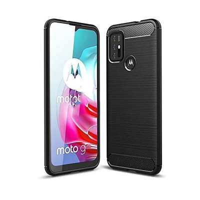 Picture of For Motorola Moto G10 Silicone Back Cover With Carbon Fiber Texture (Back Case Cover For Smartphone)