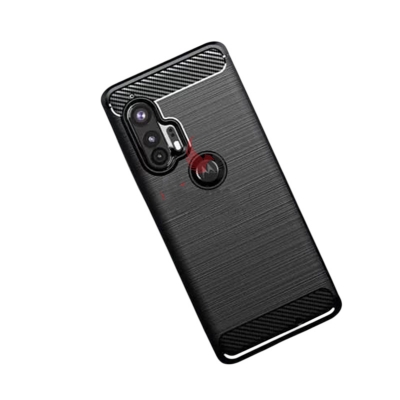 Picture of For Motorola Edge+ (2020) Silicone Back Cover With Carbon Fiber Texture (Back Case Cover For Smartphone)