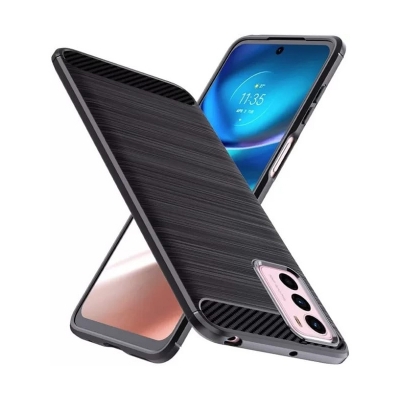 Picture of Motorola G42 Carbon Fiber High Quality Soft Mobile Back Cover (BLACK) for Moto G42 - Rugged Protection for Moto G31 - Premium Safety for Moto G42