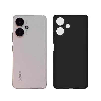 Picture of Back Cover for Cover Case for Redmi 13C 5G (Black Bumper) (Transparent, Camera Bump Protector Black, Grip Case, Silicon