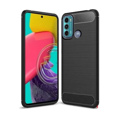 Picture of For Motorola Moto G60 Silicone Back Cover With Carbon Fiber Texture (Back Case Cover For Smartphone)