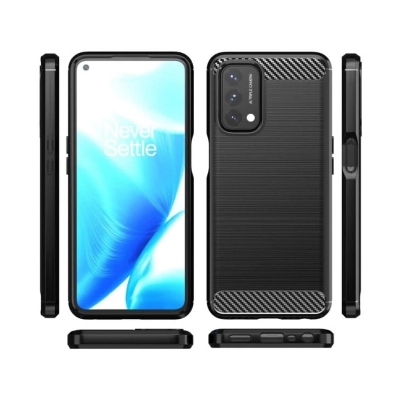 Picture of For OnePlus Nord N200 5G Silicone Back Cover With Carbon Fiber Texture (Back Case Cover For Smartphone)