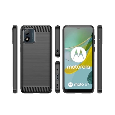 Picture of For Motorola Moto E13 Silicone Back Cover With Carbon Fiber Texture (Back Case Cover For Smartphone) Silicone Back Cover With Carbon Fiber Texture (Back Case Cover For Smartphone)