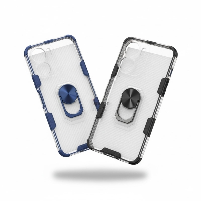 Picture of For Vivo Y02s/Y16  Honeycomb Matte Clear Armor Magnetic Ring Bracket Phone Case For Vivo Y02s/Y16 Back Cover (Back Case Cover For Smartphone)