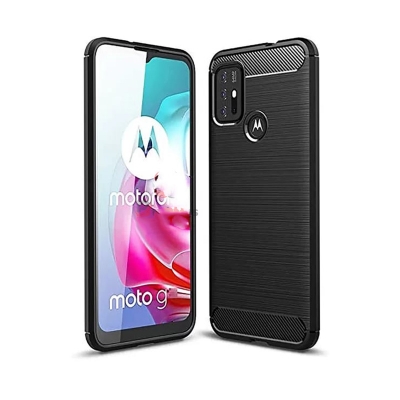 Picture of For Motorola Moto G73 Silicone Back Cover With Carbon Fiber Texture (Back Case Cover For Smartphone)