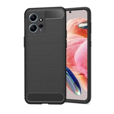 Picture of For Xiaomi Redmi Note 12 4G Silicone Back Cover With Carbon Fiber Texture (Back Case Cover For Smartphone)