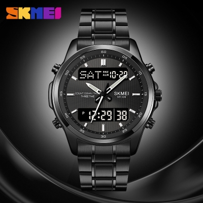Picture of SKMEI steel band watch men's waterproof dual display watch