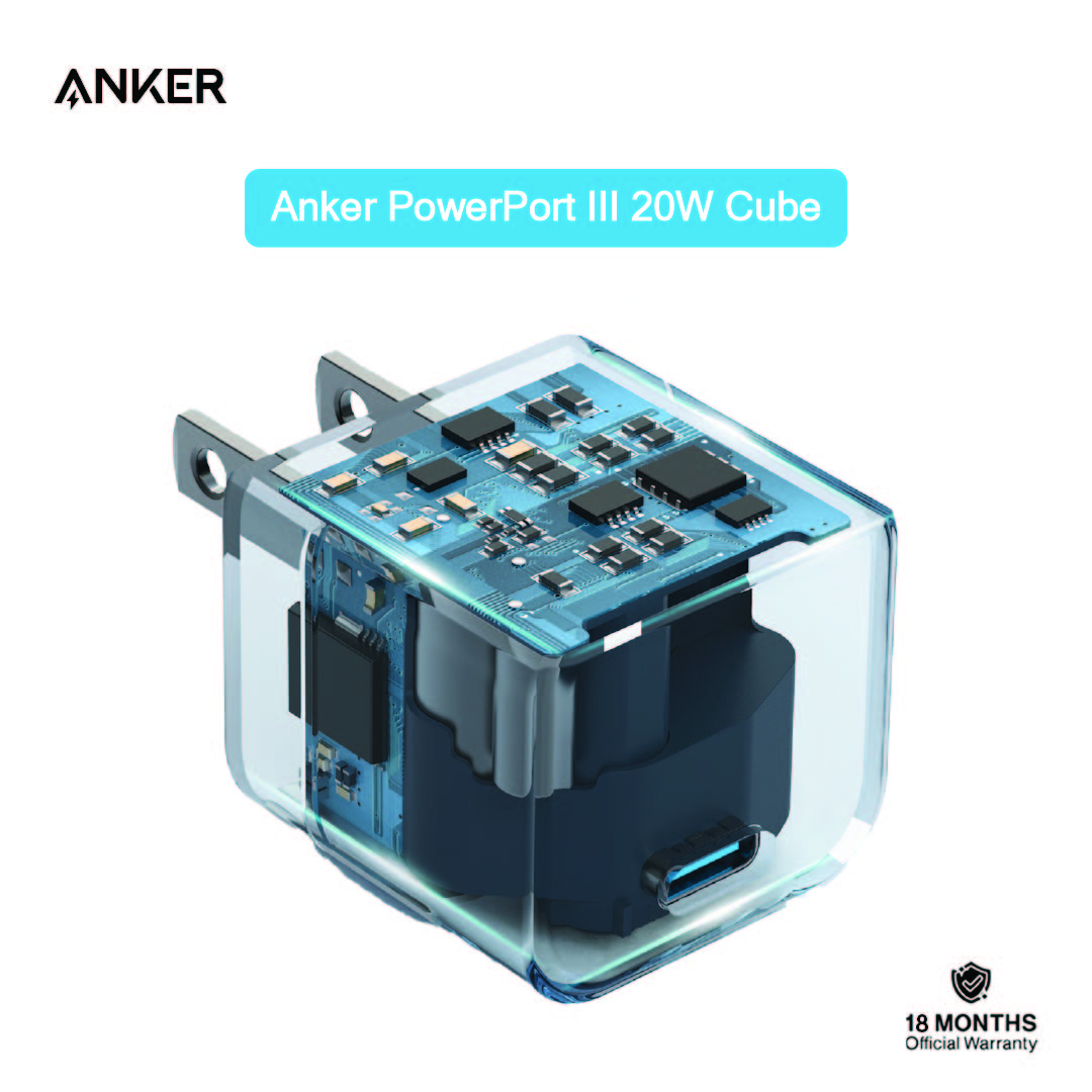 Picture of Anker PowerPort III 20W Cube Fast Charger For Iphone & Others (Cable Not Included)