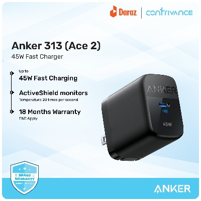 Picture of Anker 313 Ace 2 45W USB-C PD Fast Charger With GaN Technology for Phones, Tablets & Laptops (Cable Not Included)