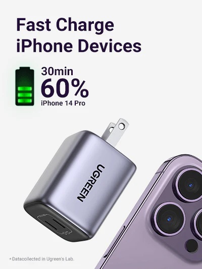 Picture of UGREEN CD294 Nexode 45W Dual USB-C GaN Charger Compact Super‑Fast PD & PPS Wall Adapter (90572) (Cable Not Included)