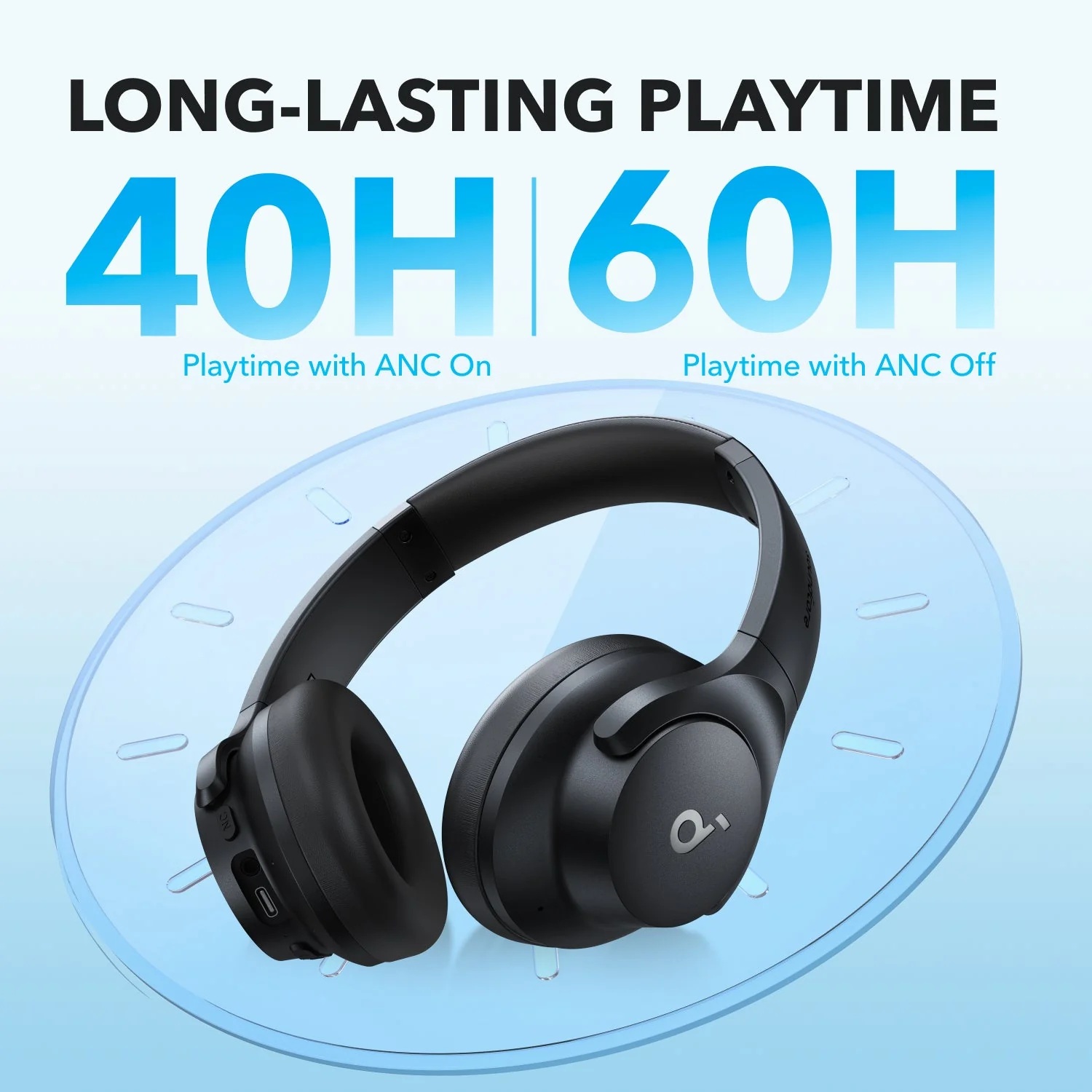 Picture of Anker Soundcore Life Q20i Hybrid Active Noise Cancelling Wireless Over-Ear Headphones with 40H Playtime - Black